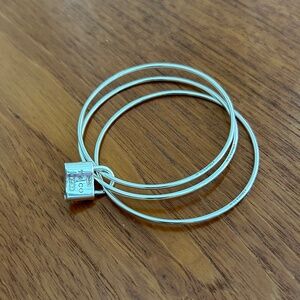 Vintage Tiffany & Co Sterling Silver Three Bangle Lock Bracelet